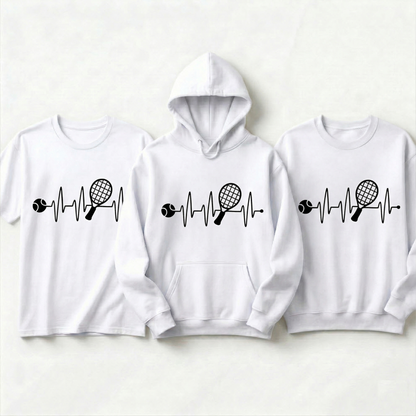 Custom Tennis Heartbeat Shirt, Tennis Hoodie, Personalized Tennis Player Gift, Tennis Team Sweatshirt, Tennis Mom Shirt, Tennis Coach Gift