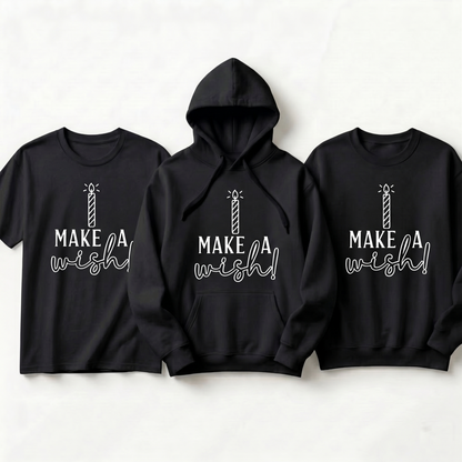 Custom Make a Wish Birthday Shirt, Personalized Birthday Candle Hoodie, Custom Name Birthday Sweatshirt, Birthday Gift for Her