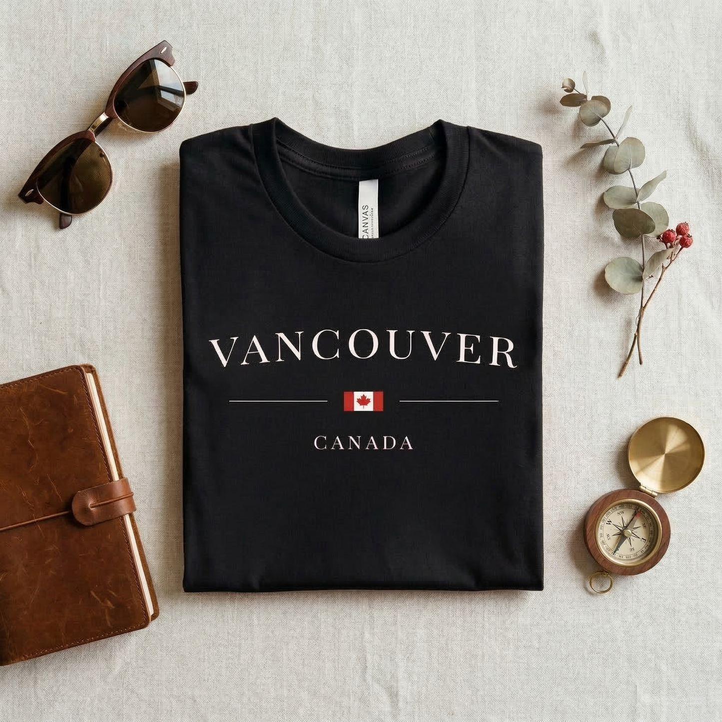 Vancouver Canada Shirt | Minimalist Canadian Flag T-Shirt | Travel Souvenir Tee | British Columbia Gift | Classic Unisex Graphic Top