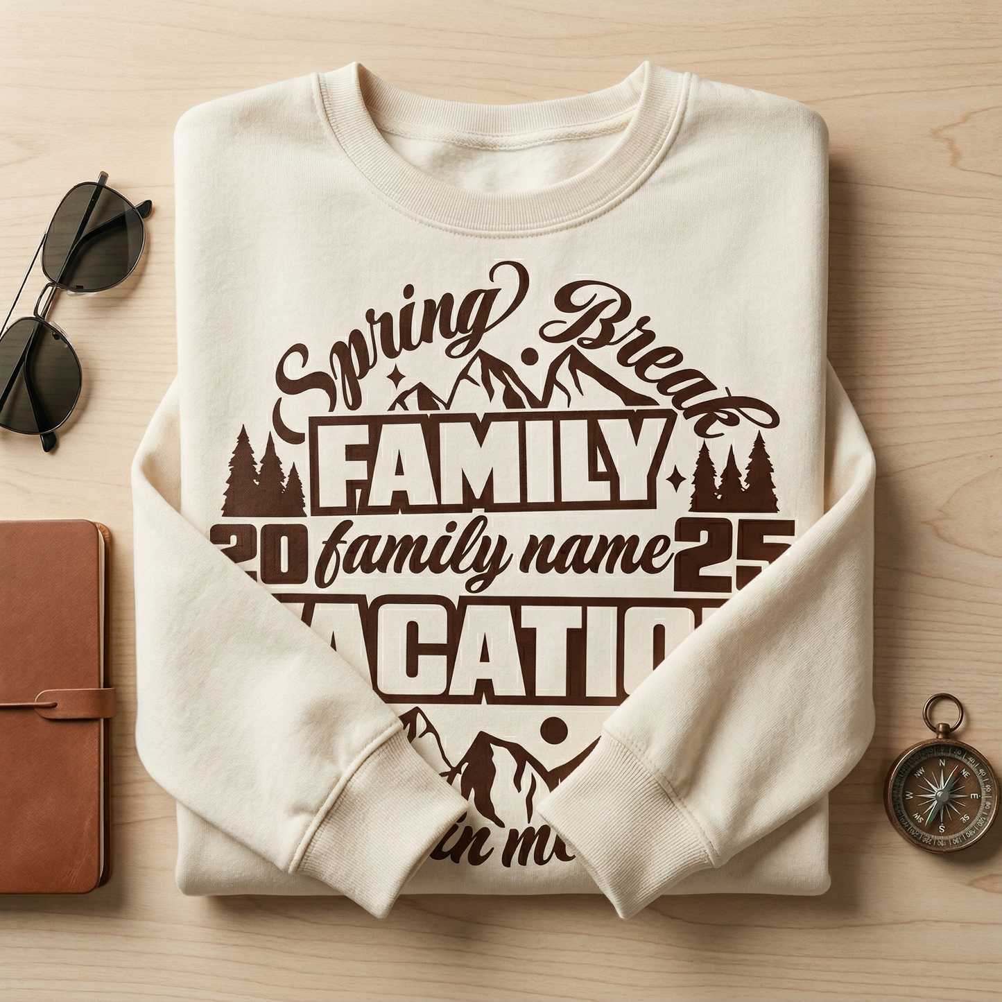 Custom Family Vacation Shirt, Mountain Memories Spring Break Tee, Matching Family Road Trip Shirt, Personalized Family Name Vacation shirt