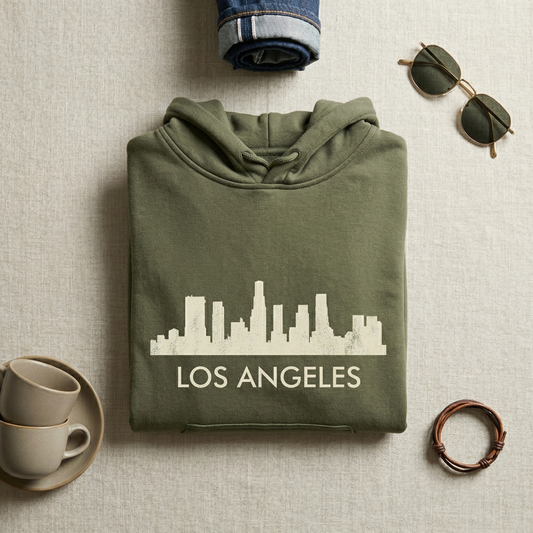Custom Los Angeles Skyline Hoodie | Personalized LA Sweatshirt | City of Angels Hometown Pride Sweater | California Travel Gift