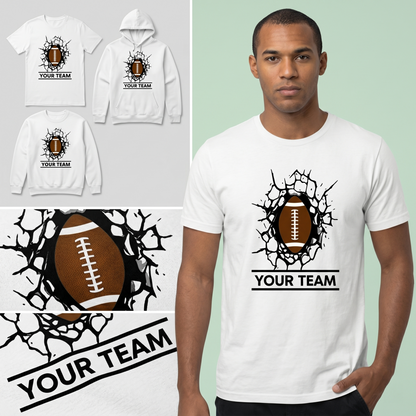 Custom Football Breakthrough Hoodie, Personalized Football Team Shirt, Custom Football Player Sweatshirt with Name, Football Mom Apparel