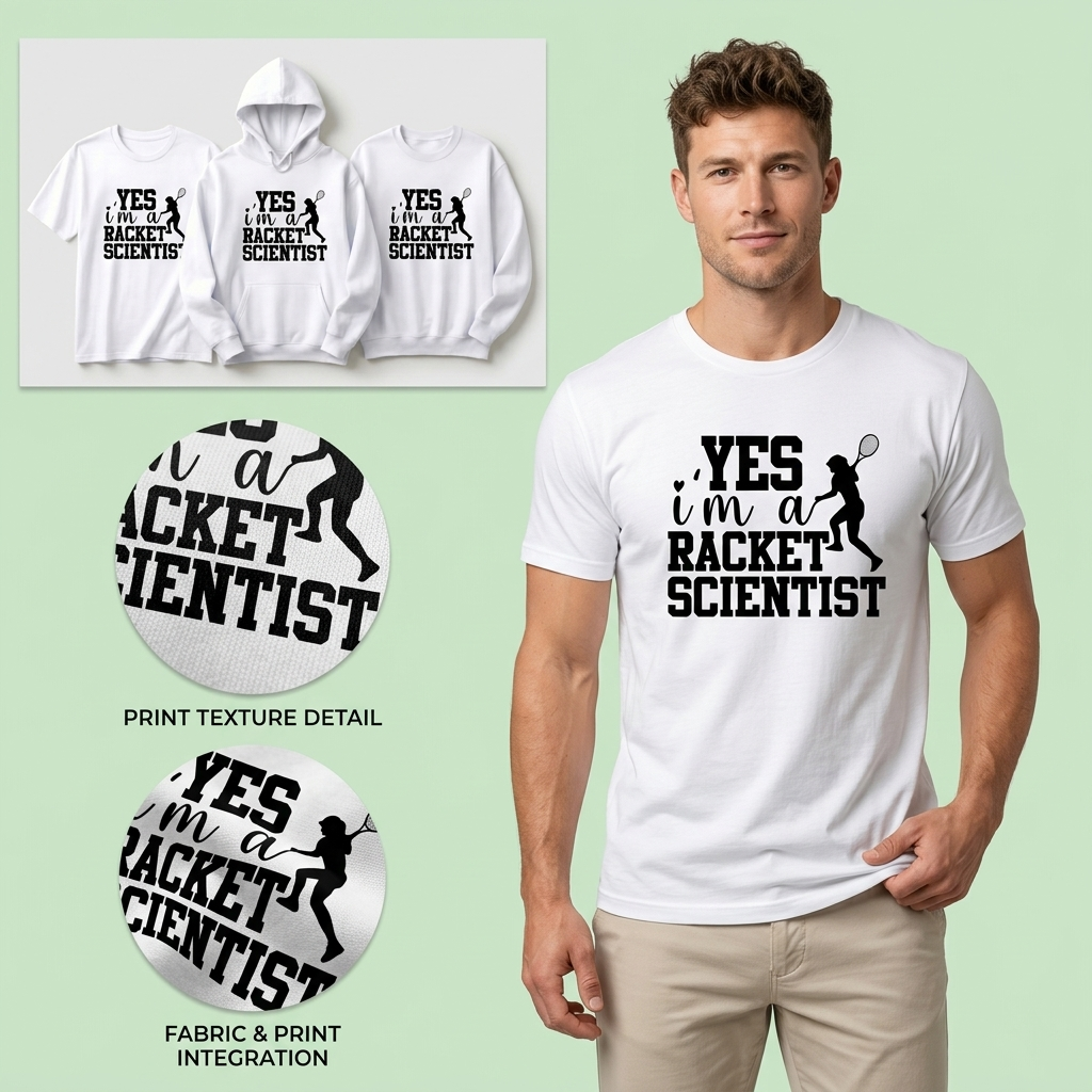 Funny Tennis Racket Scientist Hoodie, Custom Tennis Sweatshirt & T-Shirt | Personalized Tennis Player Gift | Punny Tennis Coach