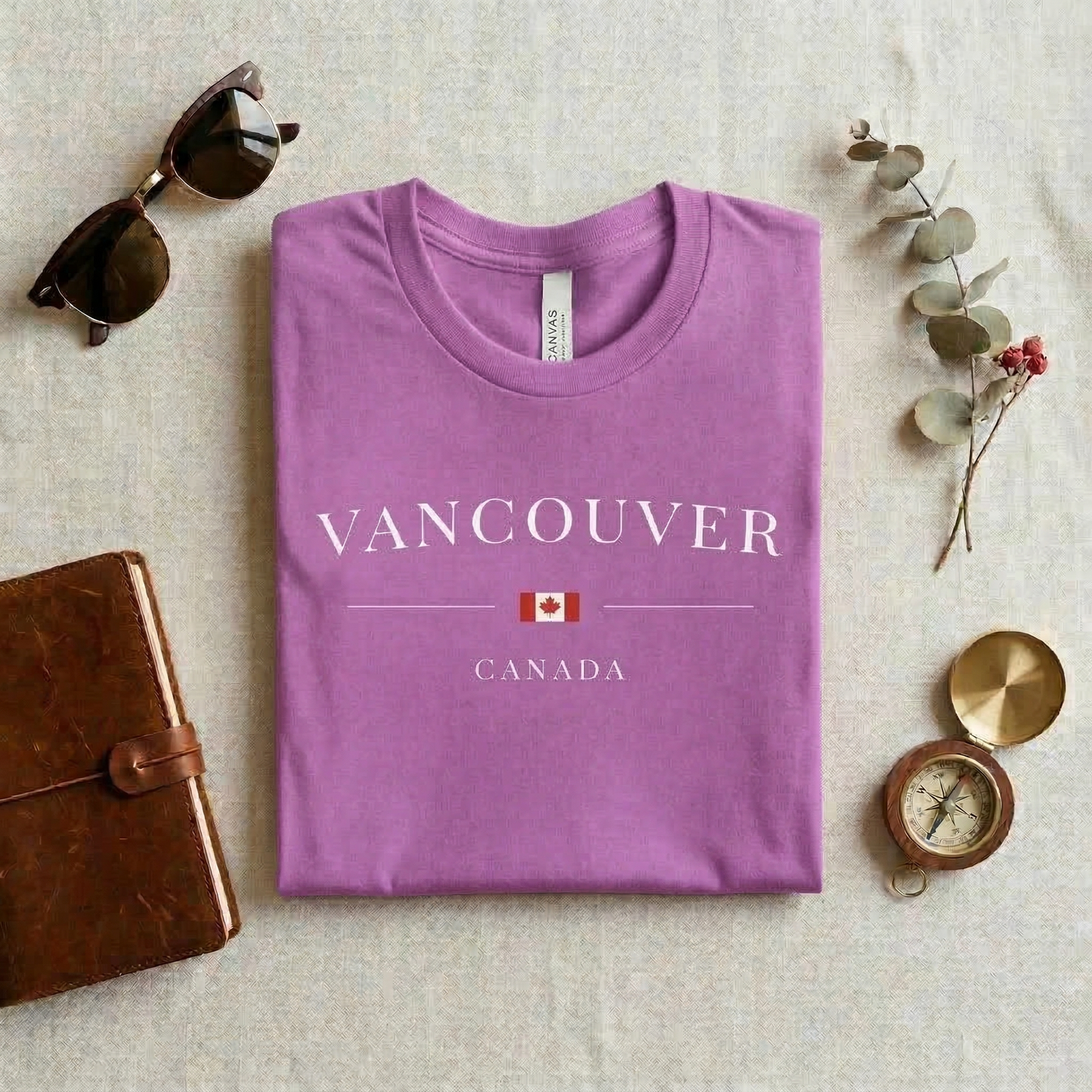 Vancouver Canada Shirt | Minimalist Canadian Flag T-Shirt | Travel Souvenir Tee | British Columbia Gift | Classic Unisex Graphic Top