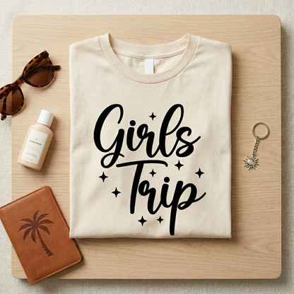 Custom Girls Trip Shirt, Matching Vacation T-Shirt,Personalized Bachelorette Party Top, Group Travel Gift, Summer 2026 Holiday Shirt