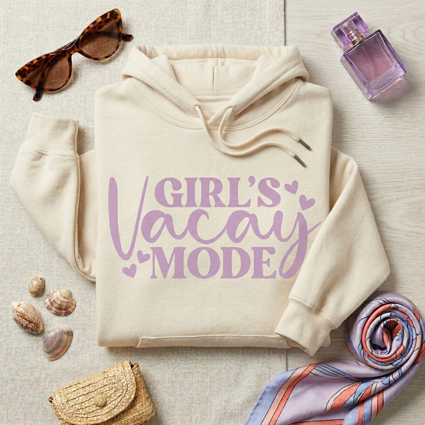Custom Girls Vacay Mode Shirt, Matching Girls Trip Top, Beach Squad T-Shirt, Funny Vacation Gift, Personalized Travel Crew Tee