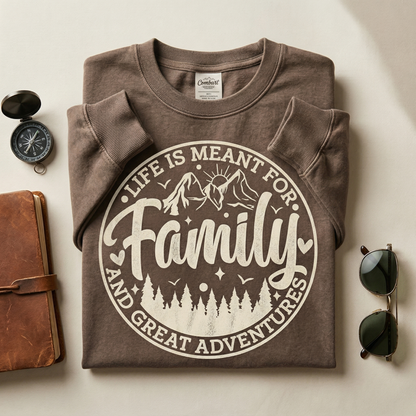 Custom Family Adventure Shirt, Life Is Meant For Family and Great Adventures Tee, Personalized Mountain Vacation Shirt