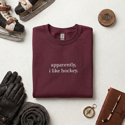 Maroon Hockey Sweatshirt | Minimalist Crewneck, Game Day Pullover