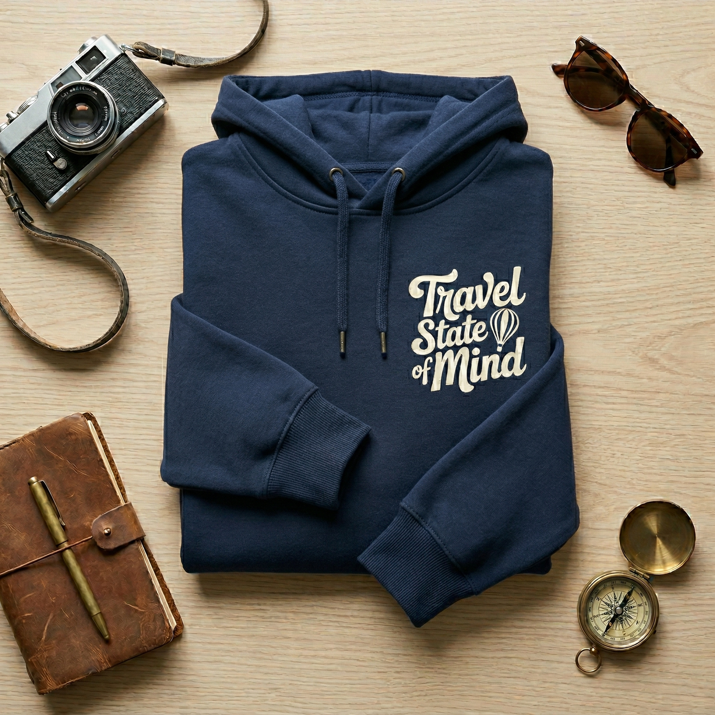 Custom Travel State of Mind Hoodie, Personalized Adventure Sweatshirt, Retro Wanderlust Hoodie, Travel Lover Gift, Custom Vacation Pullover