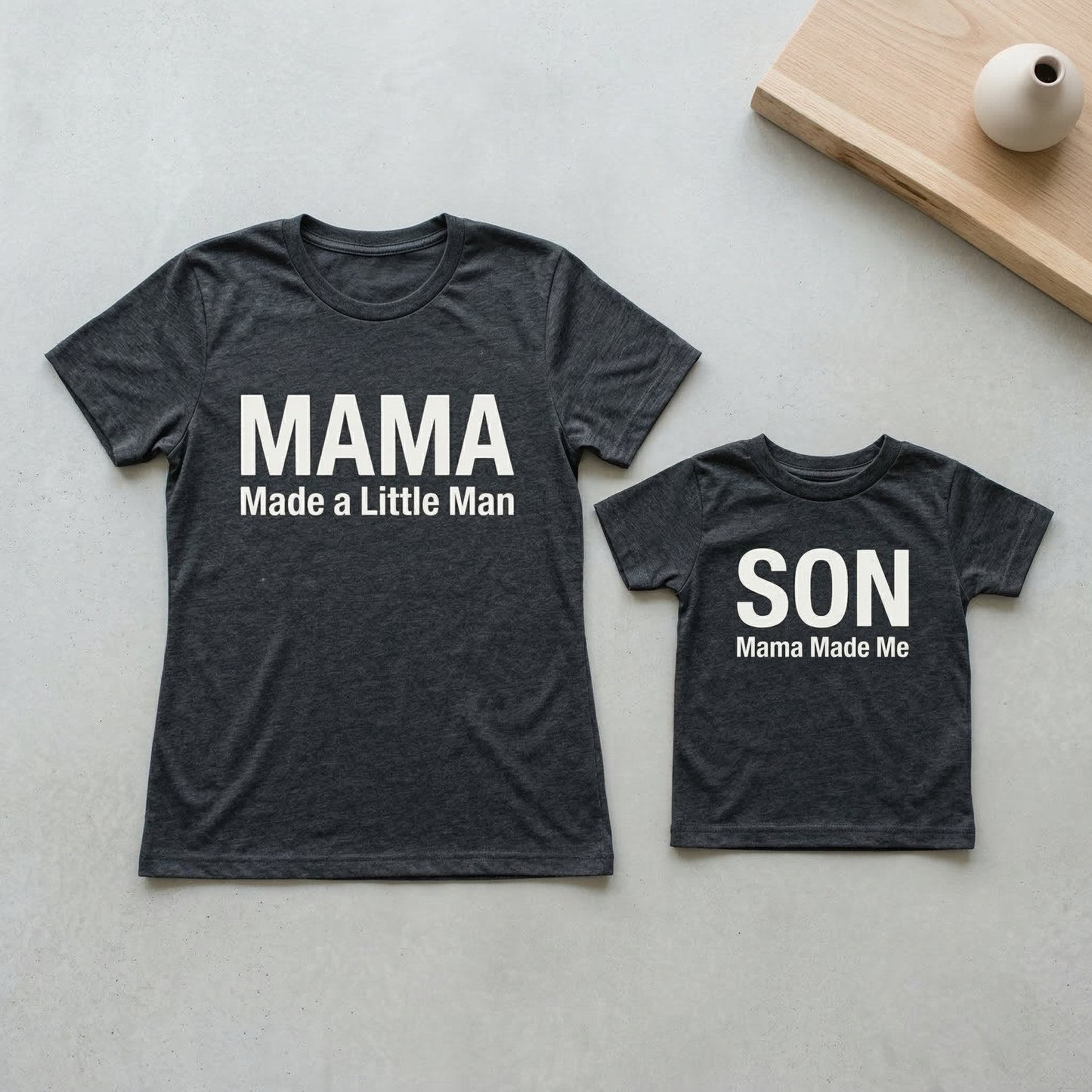 Mama Made a Little Man Matching Shirt Set | Mother and Son Outfits | Mama Made Me Shirt | Funny Boy Mom Gift| First Birthday Gift | Set of 2