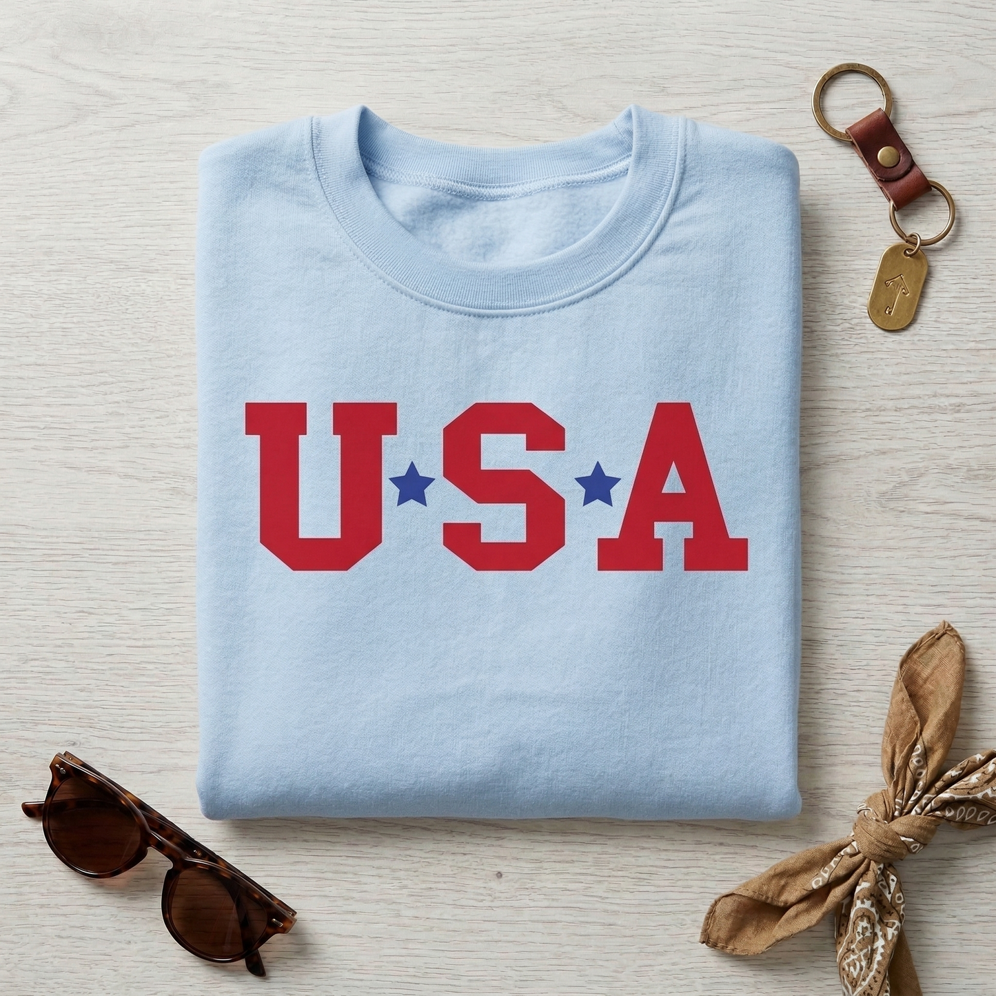USA Varsity Hoodie, Red White and Blue Star Sweatshirt, Collegiate Style Patriotic Top, 4th of July Unisex Apparel, Custom USA Team Shirt, Vintage Aesthetic Star Hoodie, Memorial Day Gift