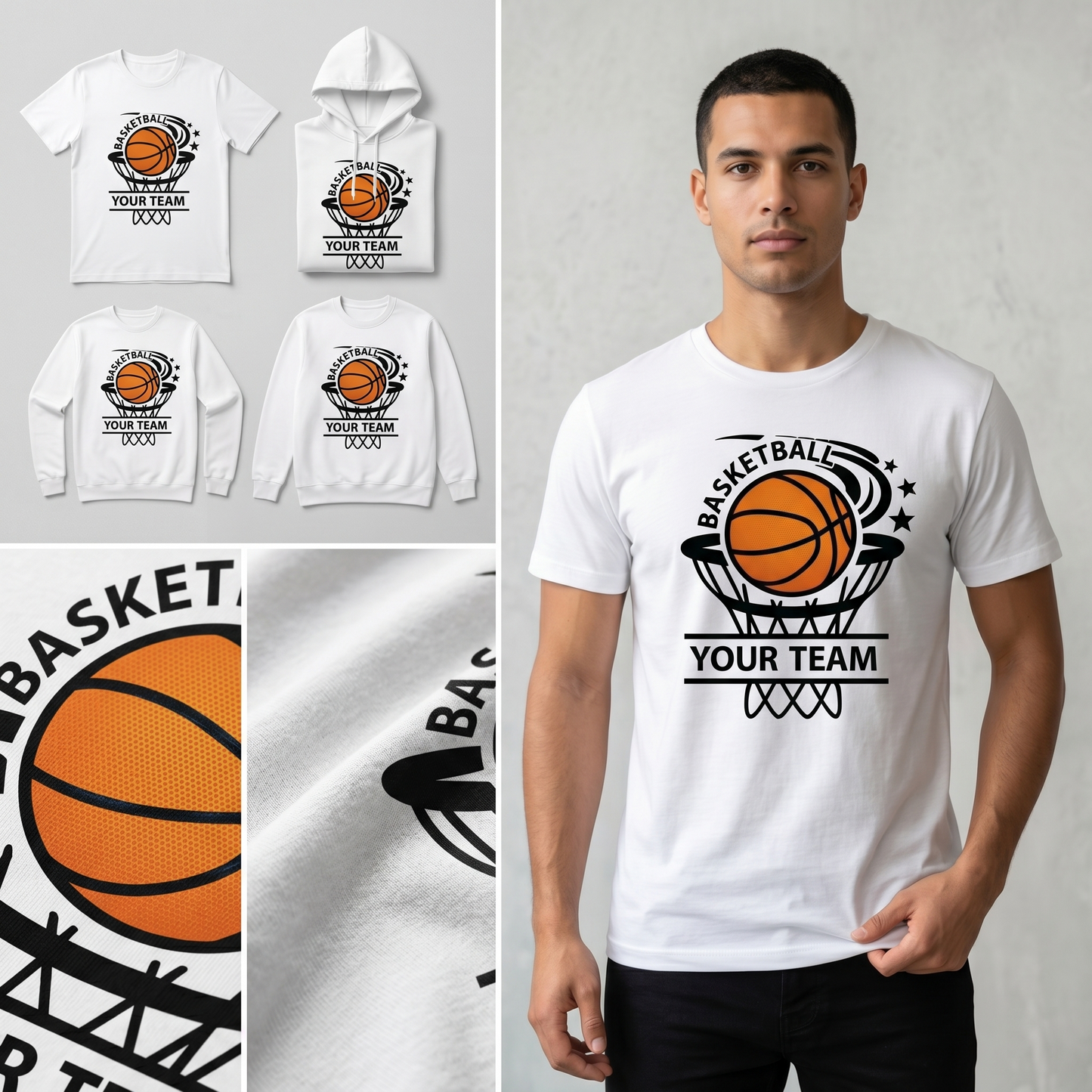 Custom Basketball Team Hoodie, Personalized Basketball Sweatshirt & T-Shirt | Your Team Basketball Gift | Cute Basketball Mom