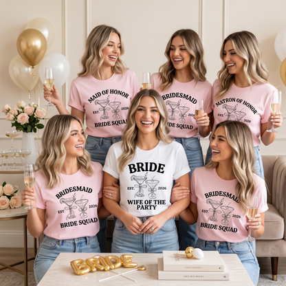 Custom Bachelorette Party Shirts, Bride Squad T-Shirts, , Personalized Bridesmaid Shirts, Matching Bridal Party Apparel