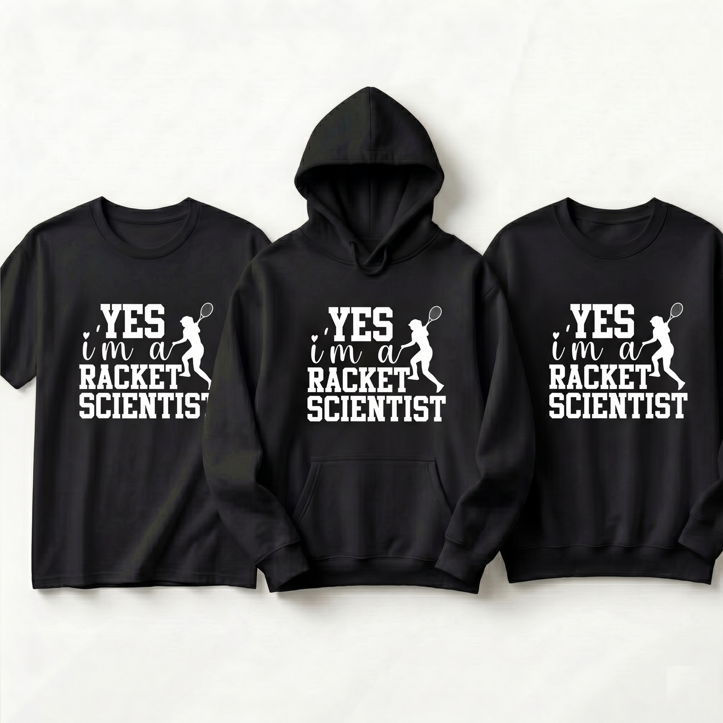 Funny Tennis Racket Scientist Hoodie, Custom Tennis Sweatshirt & T-Shirt | Personalized Tennis Player Gift | Punny Tennis Coach