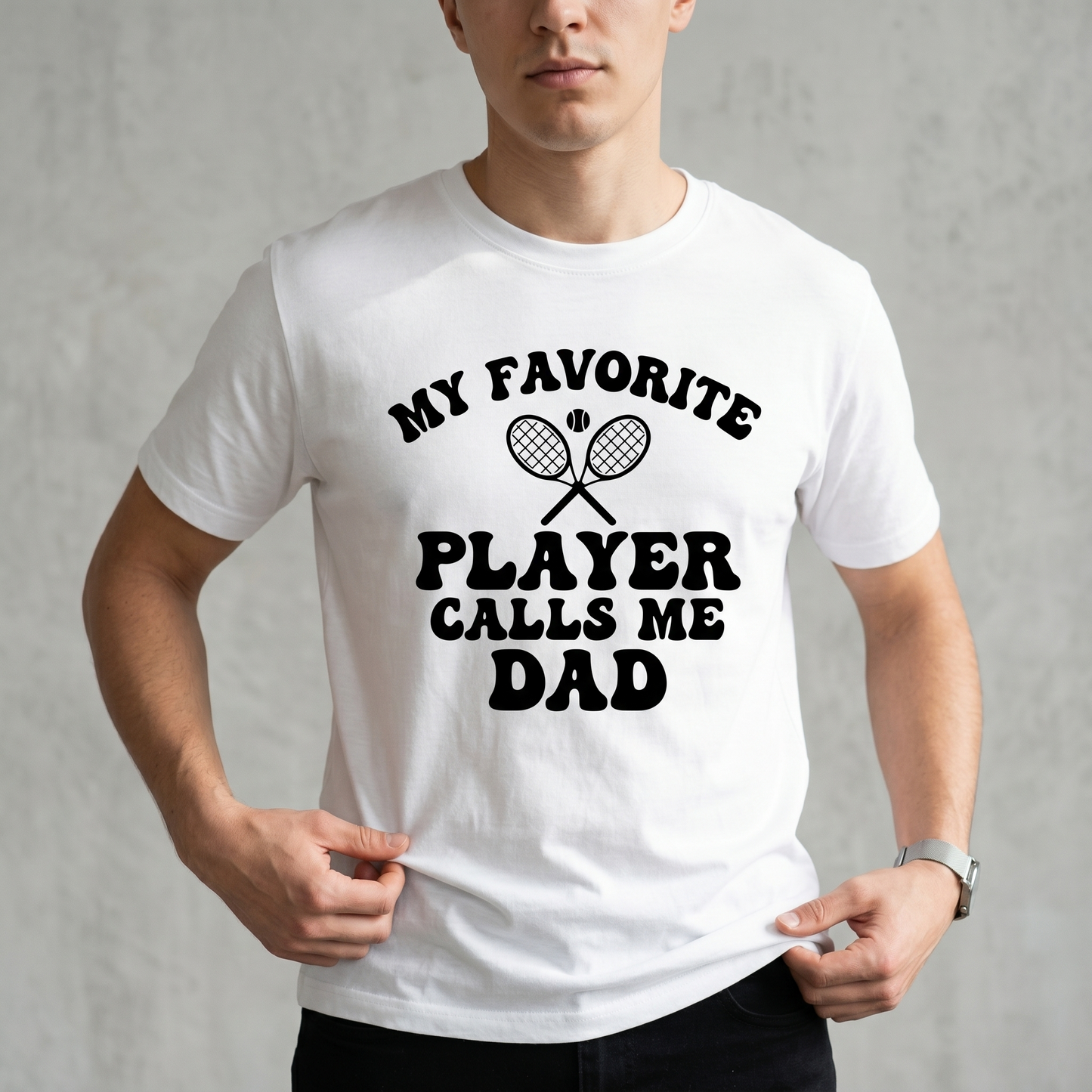 Custom Tennis Dad Sweatshirt, My Favorite Player Calls Me Dad Crewneck, Personalized Tennis Gift for Dad, Sports Dad Pullover
