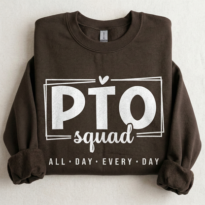PTO Squad Sweatshirt | School Volunteer Crewneck | Teacher Appreciation Pullover Tee