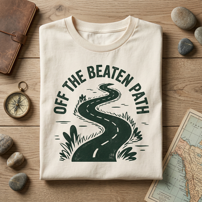 Custom Off the Beaten Path Sweatshirt, Retro Road Trip Crewneck, Vintage Adventure Sweater, Hiking Gift, Nature Lover Pullover