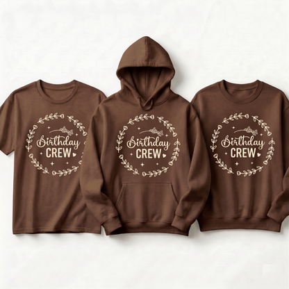 Custom Birthday Crew Hoodie, Floral Birthday Squad Sweatshirt, Personalized Boho Birthday T-Shirt, Matching Birthday Party Shirts