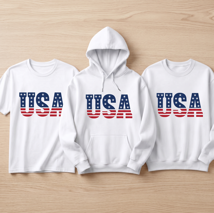 USA Flag Shirt, Retro Patriotic 4th of July Hoodie, Personalized American Flag Sweatshirt , USA Stars and Stripes Apparel