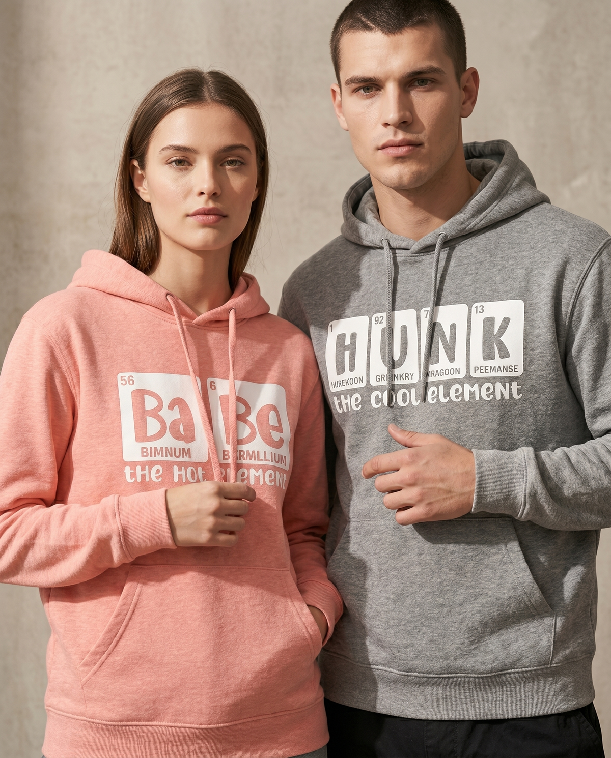Custom Periodic Table Couples Shirt, Hunk and Babe Chemistry T-Shirt, Funny Science Valentine Gift, Personalized Periodic Element Tee