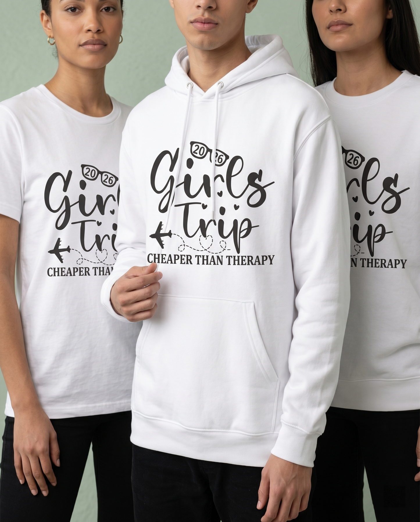 Custom Girls Trip 2026 Shirt, Cheaper Than Therapy Vacation Hoodie, Personalized Matching Group Trip Sweatshirt, Girls Weekend Gift