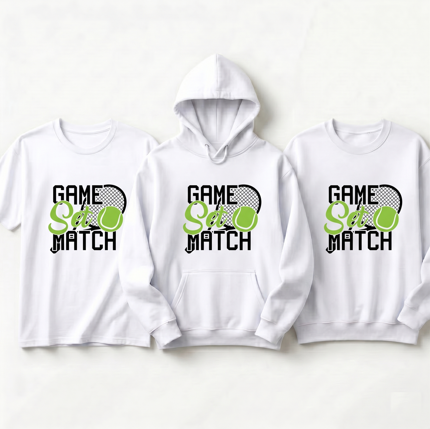 Custom Game Set Match Tennis Shirt, Personalized Tennis Mom Hoodie, Retro Tennis Ball Sweatshirt, Tennis Player Gift, Game Sports Apparel