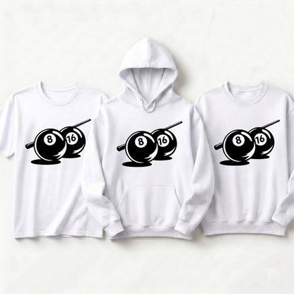 Custom Billiards 8 Ball Shirt, Personalized Pool Player Hoodie, Retro Snooker Birthday Sweatshirt, Minimalist Billiards Gift