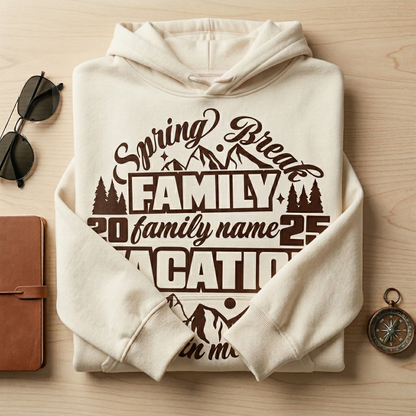 Custom Family Vacation Shirt, Mountain Memories Spring Break Tee, Matching Family Road Trip Shirt, Personalized Family Name Vacation shirt