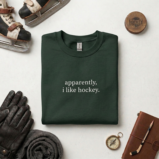 Maroon Hockey Sweatshirt | Minimalist Crewneck, Game Day Pullover