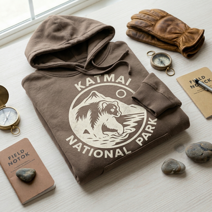 Custom Katmai National Park Hoodie – Vintage Alaska Bear Pullover