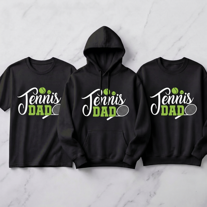Custom Tennis Dad Shirt, Personalized Tennis Dad Hoodie, Father's Day Gift, Game Day Dad Sweatshirt, Personalized Sports Dad Apparel