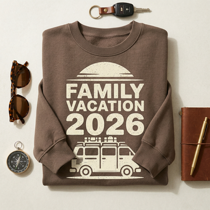 Custom Family Vacation 2026 Sweatshirt, Vintage Road Trip Crewneck, Matching Family Camping Pullover, Mountain Trip 2026 Shirt