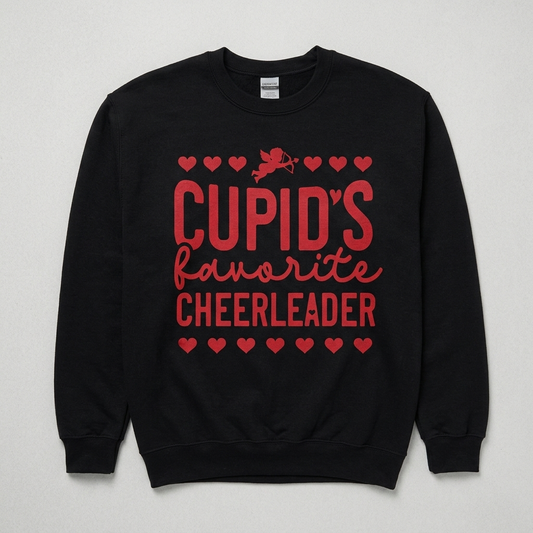 Cupid's Favorite Cheerleader Sweatshirt | Valentine's Day Cheer Shirt | Girls Cheerleading Pullover