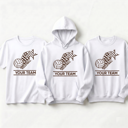 Custom Volleyball Team Shirts, Personalized Volleyball Hoodie, Retro Volleyball Sweatshirt, Custom Team Spirit Wear, Volleyball Mom Gift