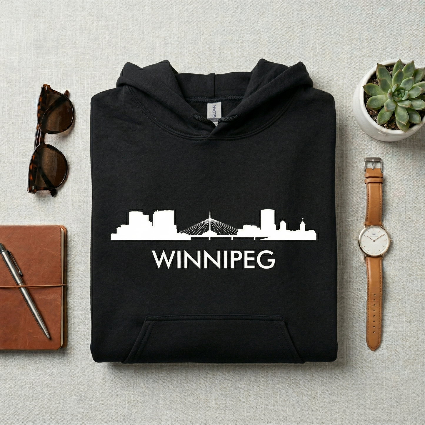 Custom Winnipeg Skyline Hoodie | Personalized Manitoba Sweatshirt | Canadian Hometown Pride Sweater | Prairie Travel Gift