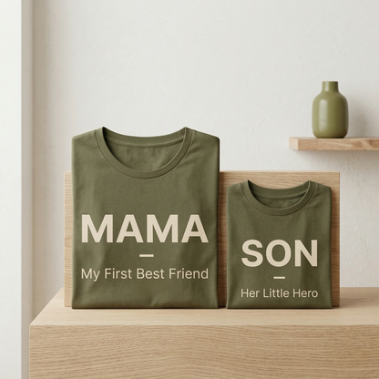 Mama & Son Matching Shirts – My First Best Friend / Her Little Hero – Mom and Son Matching T-Shirts – Mother Son Outfit – Cute Family Matching Gift