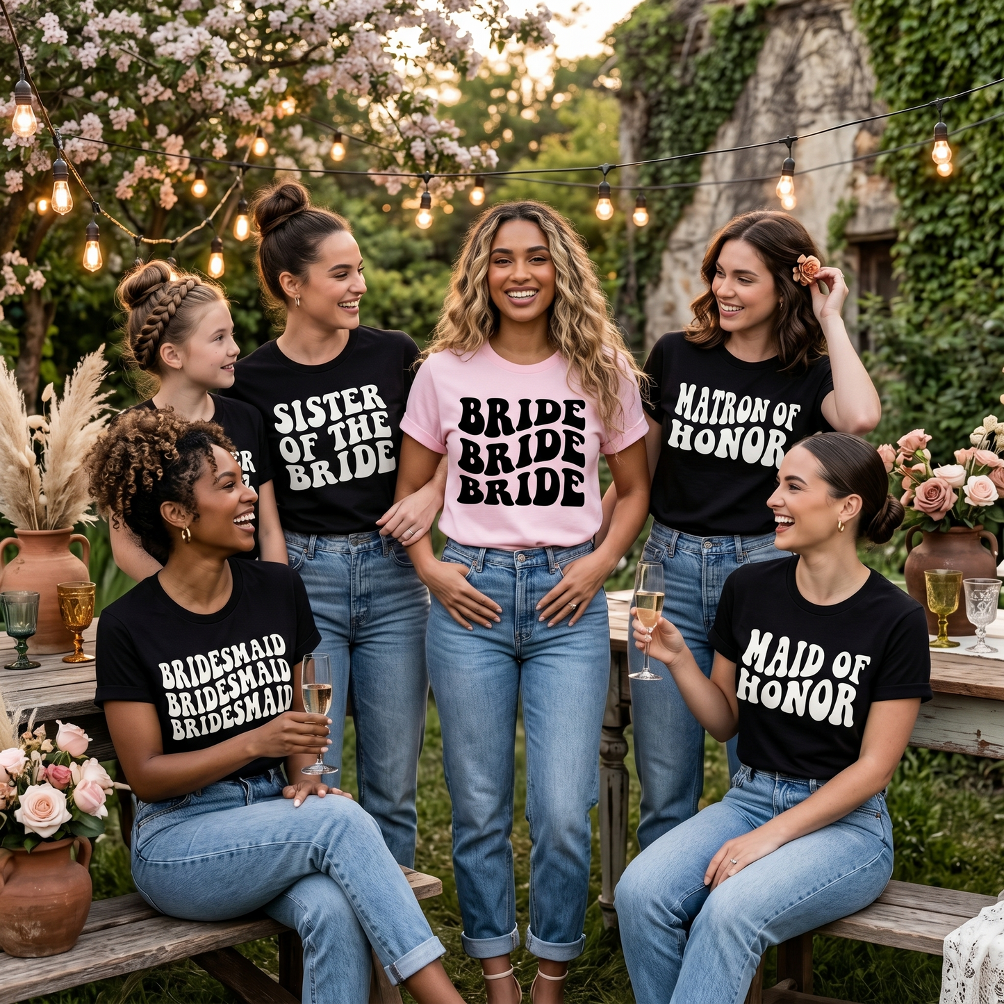 Bridal Party Shirts, Personalized Bachelorette Party Tees, Retro Bride Shirt, Bridesmaid Proposal Gift, Custom Wedding Party Outfits