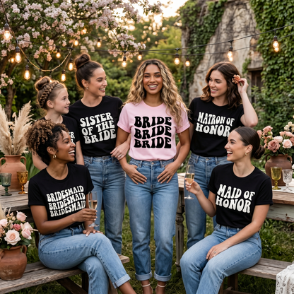 Bridal Party Shirts, Personalized Bachelorette Party Tees, Retro Bride Shirt, Bridesmaid Proposal Gift, Custom Wedding Party Outfits