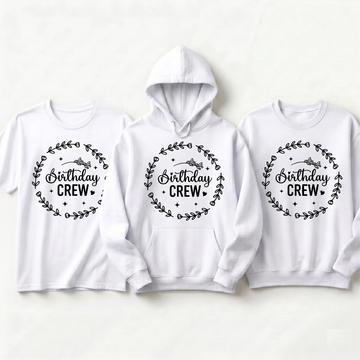 Custom Birthday Crew Hoodie, Floral Birthday Squad Sweatshirt, Personalized Boho Birthday T-Shirt, Matching Birthday Party Shirts