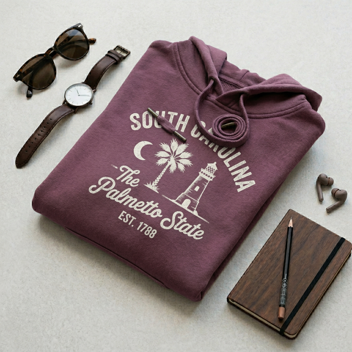 Custom South Carolina Hoodie - Vintage Palmetto State Sweatshirt - Retro SC 1788 Est. Pullover - Personalized South Carolina Gift