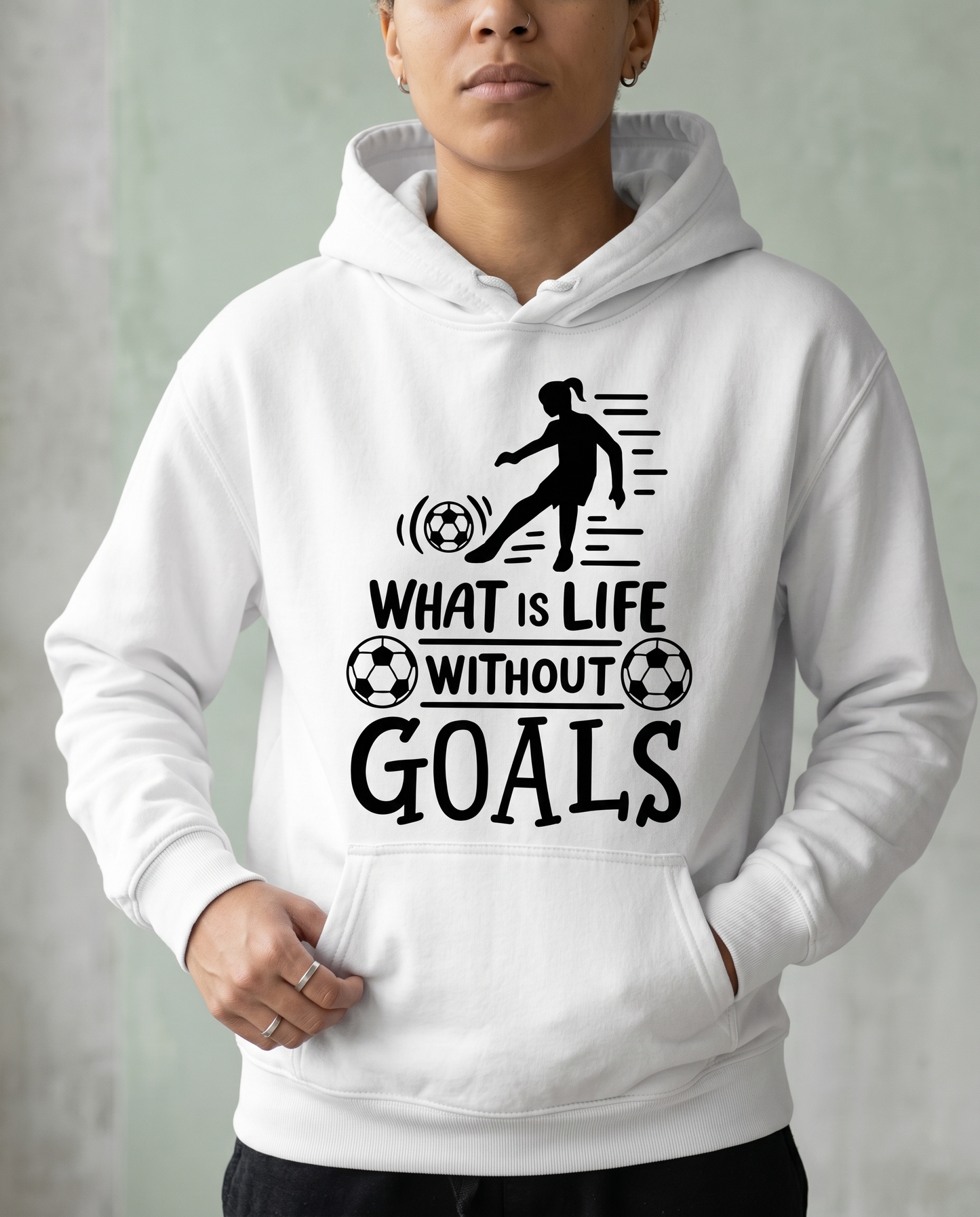 Personalized Soccer Player Gift - Girl Soccer Mom Hoodie - Motivational Soccer Apparel - Custom Soccer Team Gift - Football Goals Shirt