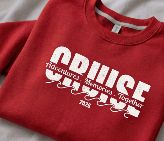 Custom Cruise 2026 Sweatshirt, Retro Vacation Crewneck, Family Adventures Shirt