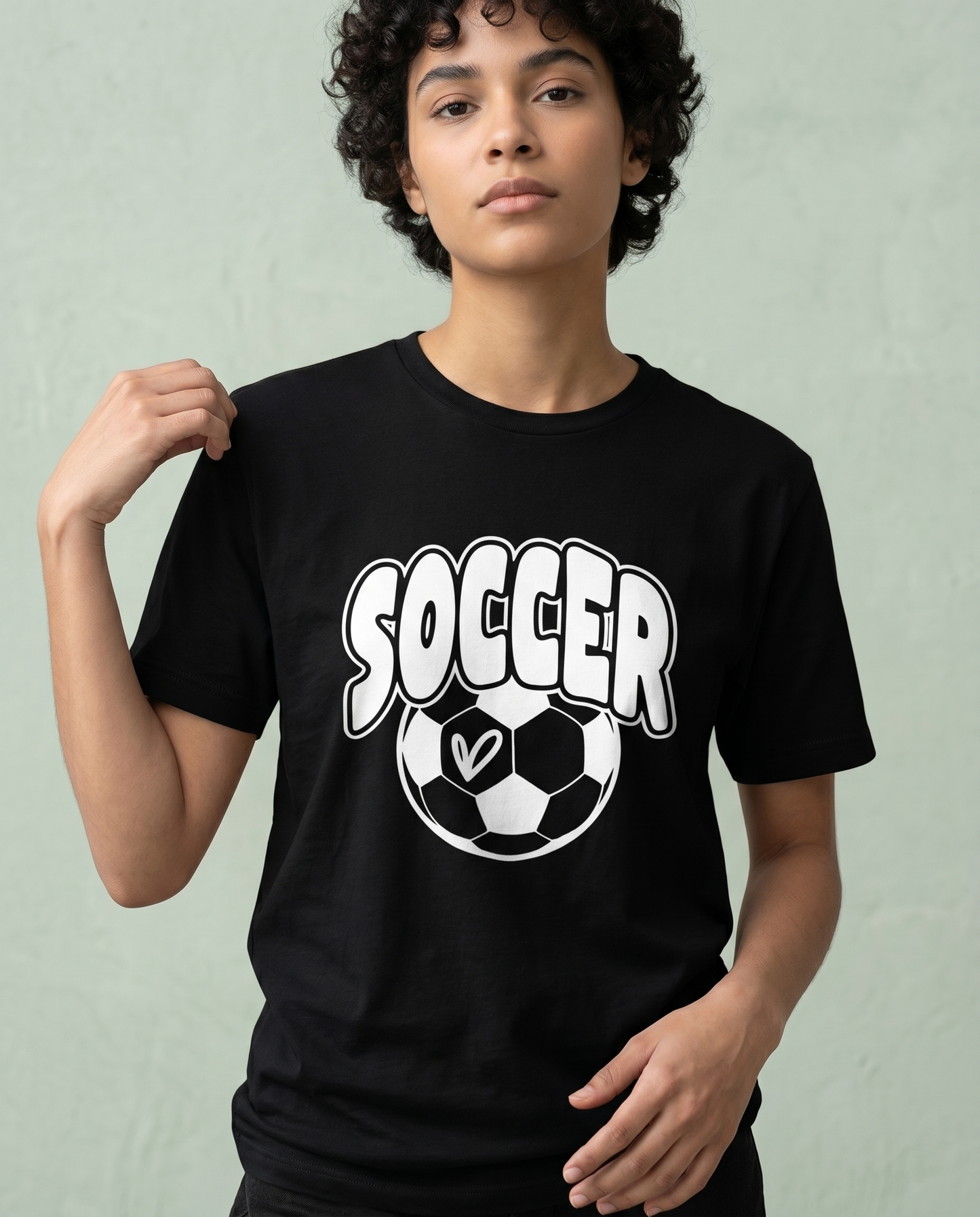 Personalized Soccer Mom Shirt - Retro Soccer Ball Heart Apparel - Custom Soccer Team Gift
