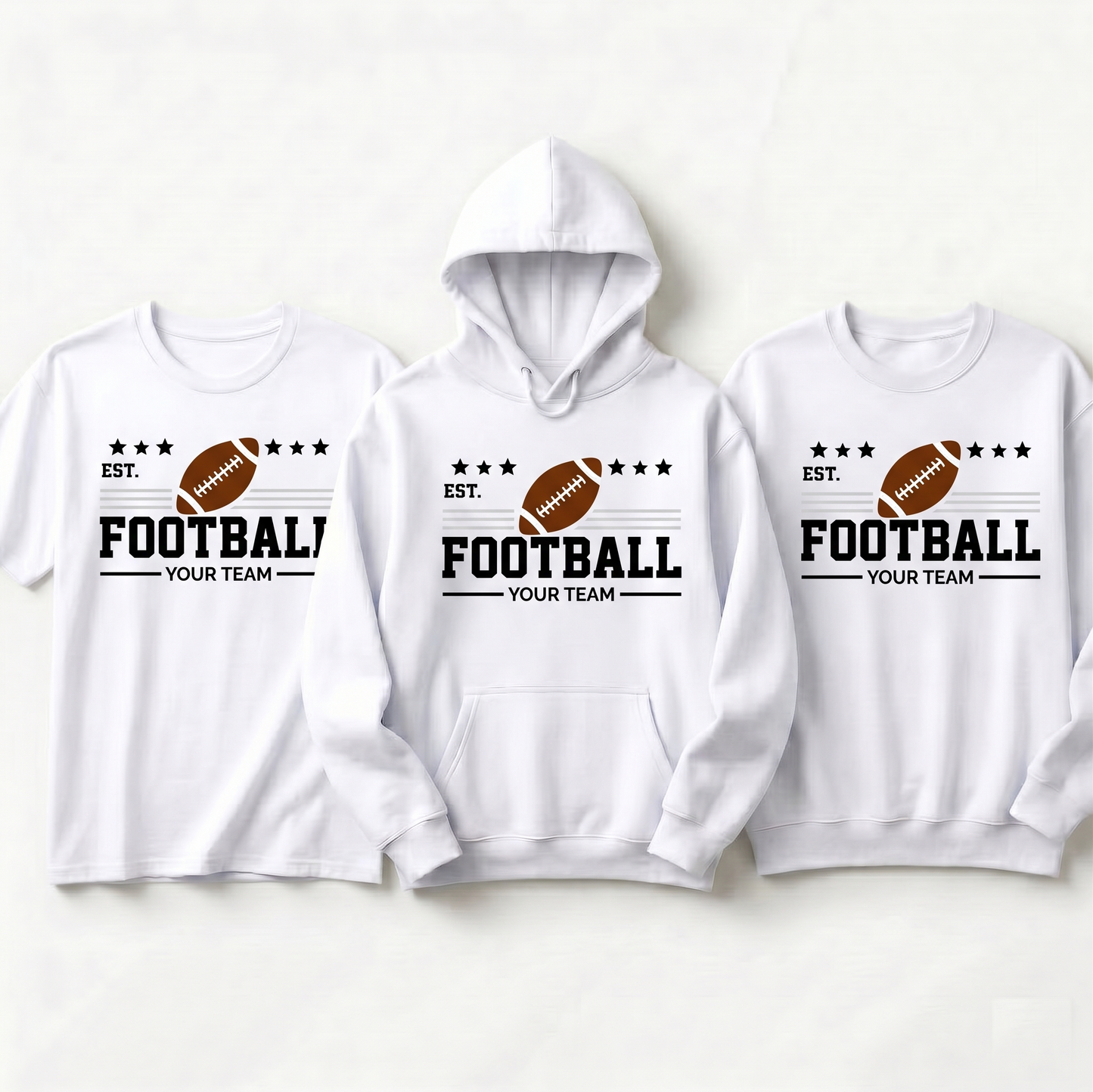 Custom Football Team Hoodie, Personalized Football Sweatshirt with Team Name, Est Year Football Shirt, Custom Sports Gift for Him