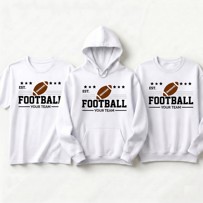 Custom Football Team Hoodie, Personalized Football Sweatshirt with Team Name, Est Year Football Shirt, Custom Sports Gift for Him