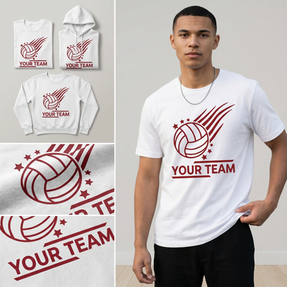 Custom Volleyball Team Shirts, Personalized Volleyball Hoodie, Custom Team Spirit Sweatshirt, Volleyball Mom Gift, Volleyball Team Gear,