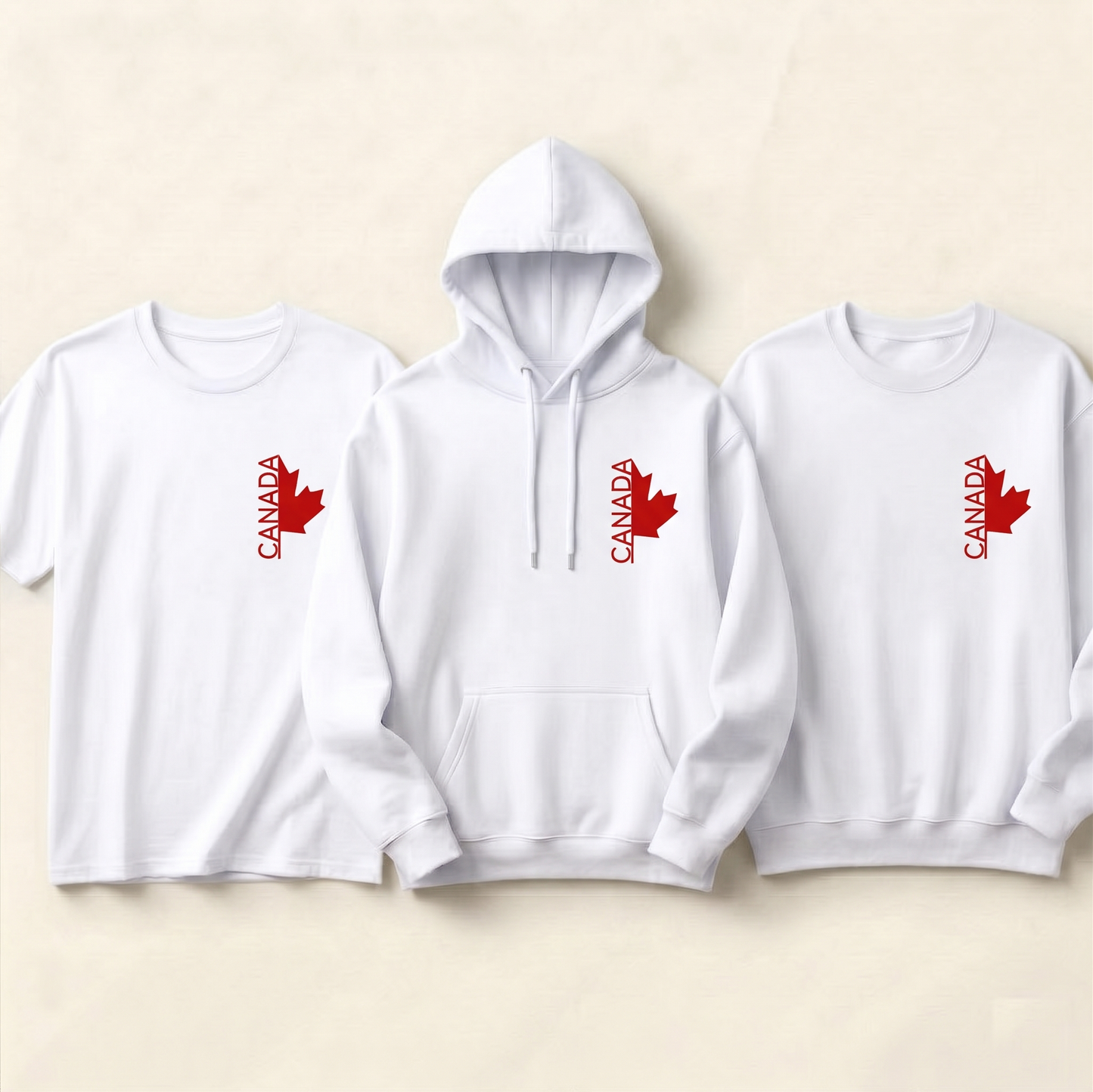 Custom Canada Maple Leaf Hoodie & Sweatshirt | Vertical Canada Logo Shirt | Personalized Canadian Pride Apparel | Unisex Modern Souvenir