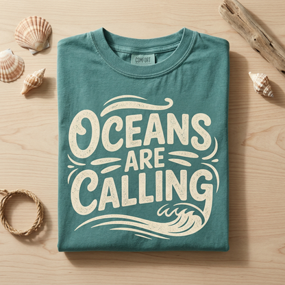 Oceans Are Calling Shirt, Custom Beach Vacation Tee, Personalized Nautical T-Shirt, Summer 2026 Cruise Shirt, Ocean Lover Gift
