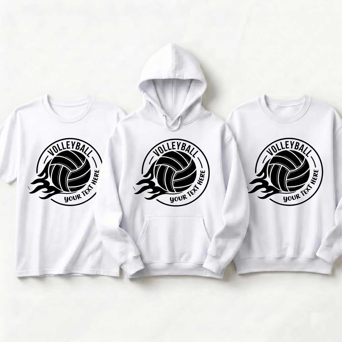 Personalized Volleyball Shirt, Custom Flaming Volleyball Hoodie, Team Sweatshirt, Custom Sports Apparel, Volleyball Mom Gift, Player Gear