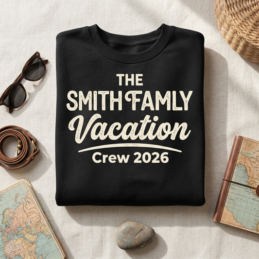 Custom Family Vacation 2026 Sweatshirt, Personalized Family Trip Crewneck, Matching Family Reunion Shirts, Custom Name Group Travel Gift